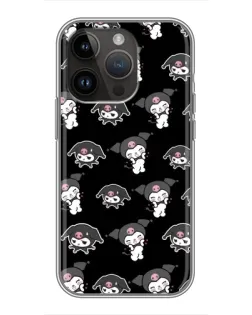 Чехол для iPhone 14 Pro с картинкой «Черный паттерн Kuromi»
