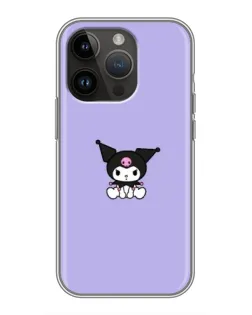Чехол для iPhone 14 Pro с картинкой «Kuromi — фиолетовый минимализм»