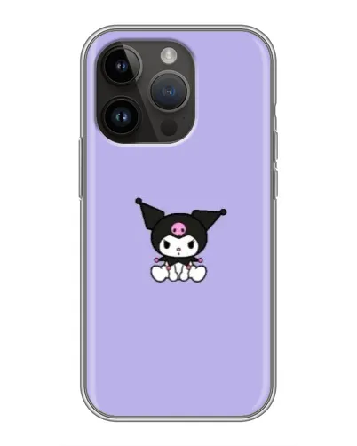 Чехол для iPhone 14 Pro с картинкой «Kuromi — фиолетовый минимализм»