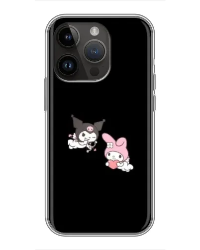 Чехол для iPhone 14 Pro с картинкой «My Melody и Kuromi»