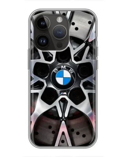 Чехол для iPhone 14 Pro с картинкой «BMW — деталь диска»