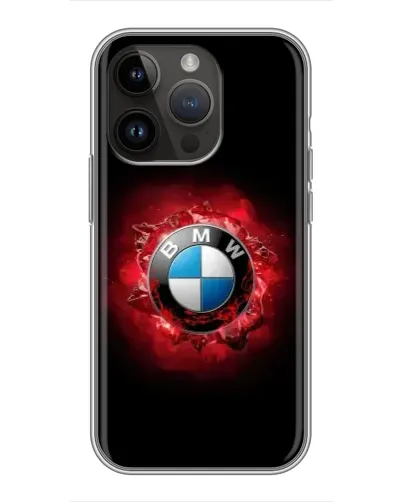 Чехол для iPhone 14 Pro с картинкой «Логотип BMW — вспышка»