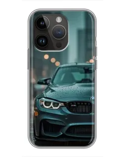 Чохол для iPhone 14 Pro з картинкою «BMW у вогнях міста»