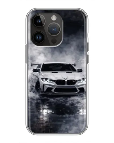 Чехол для iPhone 14 Pro с картинкой «BMW сквозь туман»