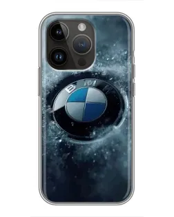 Чохол для iPhone 14 Pro з картинкою «Логотип BMW — лід»