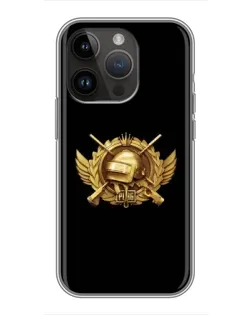 Чехол для iPhone 14 Pro с картинкой «PUBG — оранжевый градиент»