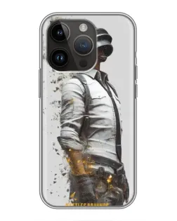 Чехол для iPhone 14 Pro с картинкой «PUBG — боец в пыли»