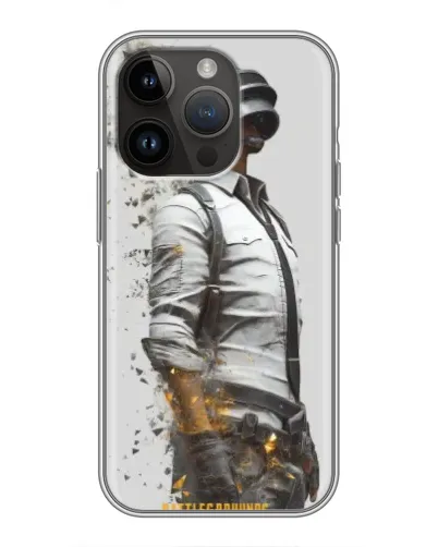 Чехол для iPhone 14 Pro с картинкой «PUBG — боец в пыли»