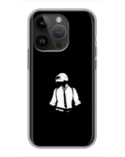 Чехол для iPhone 14 Pro с картинкой «PUBG — белый шлем»