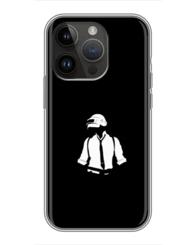 Чехол для iPhone 14 Pro с картинкой «PUBG — белый шлем»