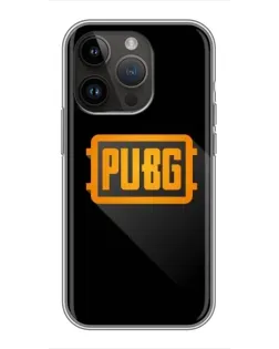 Чехол для iPhone 14 Pro с картинкой «PUBG — рамка лого»