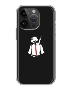 Чехол для iPhone 14 Pro с картинкой «PUBG — силуэт воина»