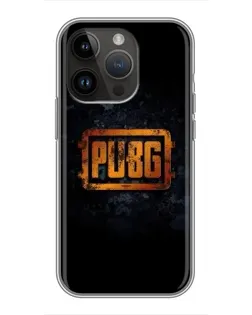 Чехол для iPhone 14 Pro с картинкой «PUBG — золотой логотип»