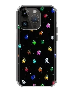 Чехол для iPhone 14 Pro с картинкой «Экипаж Among Us»