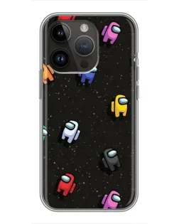 Чехол для iPhone 14 Pro с картинкой «Космический паттерн Among Us»
