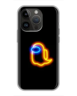 Чехол для iPhone 14 Pro с картинкой «Among Us неоновое сияние»