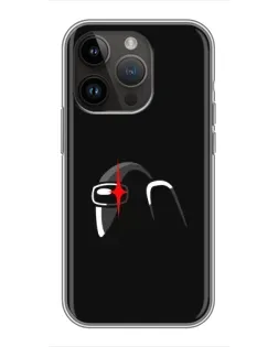 Чехол для iPhone 14 Pro с картинкой «Among Us шлем»