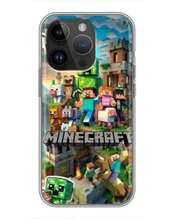 Чехол для iPhone 14 Pro с картинкой «Замок Minecraft»
