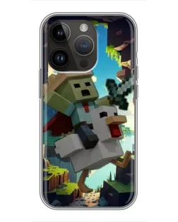 Чехол для iPhone 14 Pro с картинкой «Стив и гусь»