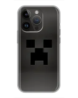 Чехол для iPhone 14 Pro с картинкой «Черный крипер градиент»