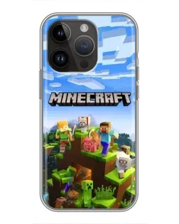 Чехол для iPhone 14 Pro с картинкой «Minecraft классический мир»