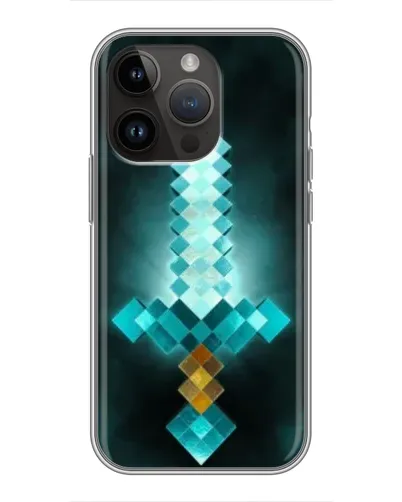 Чехол для iPhone 14 Pro с картинкой «Алмазный меч неон» Чехол для iPhone 14 Pro с картинкой «Алмазный меч неон»