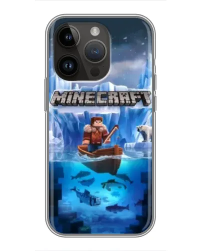 Чехол для iPhone 14 Pro с картинкой «Minecraft ледяной мир» Чехол для iPhone 14 Pro с картинкой «Minecraft ледяной мир»
