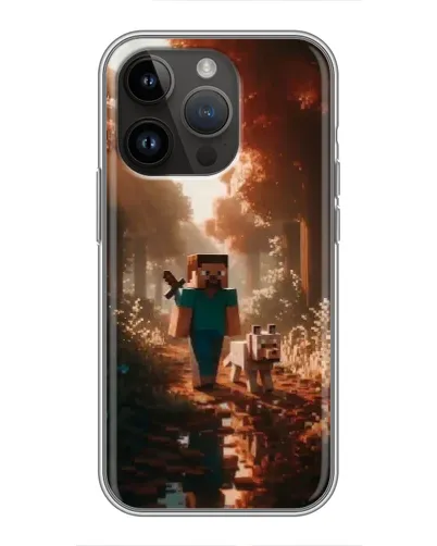 Чехол для iPhone 14 Pro с картинкой «Стив в лесу» Чехол для iPhone 14 Pro с картинкой «Стив в лесу»