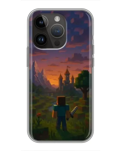 Чехол для iPhone 14 Pro с картинкой «Стив у башни» Чехол для iPhone 14 Pro с картинкой «Стив у башни»