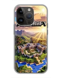 Чехол для iPhone 14 Pro с картинкой «Minecraft панорама»
