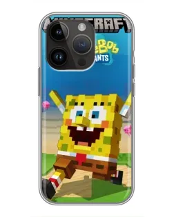 Чехол для iPhone 14 Pro с картинкой «Губка Боб Minecraft» Чехол для iPhone 14 Pro с картинкой «Губка Боб Minecraft»