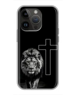 Чохол для iPhone 14 Pro з картинкою «Лев та Хрест»