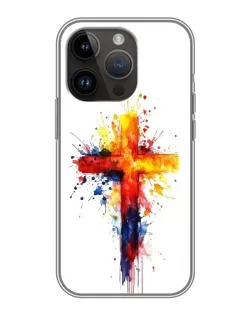 Чохол для iPhone 14 Pro з картинкою «Акварельний хрест»