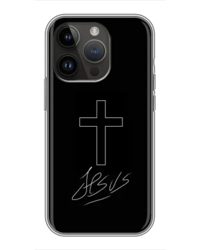 Чехол для iPhone 14 Pro с картинкой «Графический крест Jesus» Чехол для iPhone 14 Pro с картинкой «Графический крест Jesus»