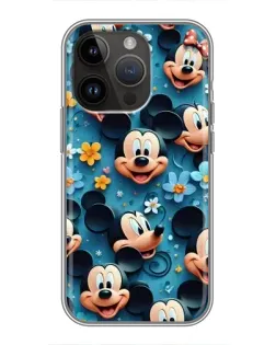 Чехол для iPhone 14 Pro с картинкой «Паттерн Микки и Минни»