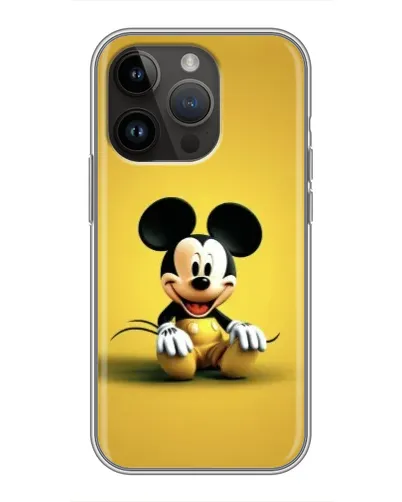 Чехол для iPhone 14 Pro с картинкой «Микки на желтом»