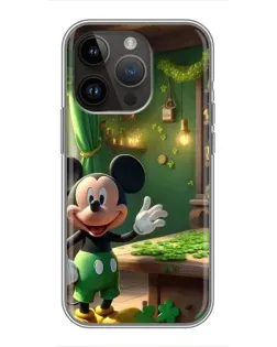 Чехол для iPhone 14 Pro с картинкой «Микки в мастерской»