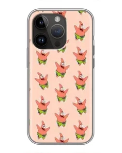 Чехол для iPhone 14 Pro с картинкой «Патрик Стар паттерн»