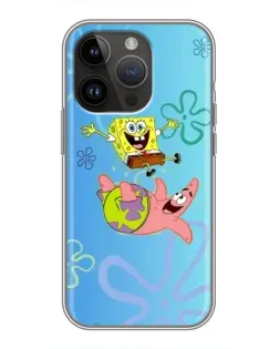 Чехол для iPhone 14 Pro с картинкой «Спанч Боб и Патрик»