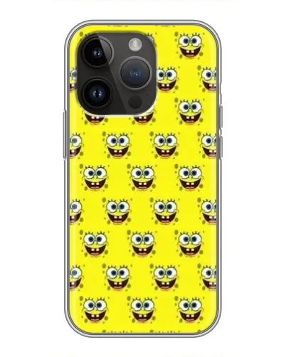 Чехол для iPhone 14 Pro с картинкой «Паттерн Губка Боб»