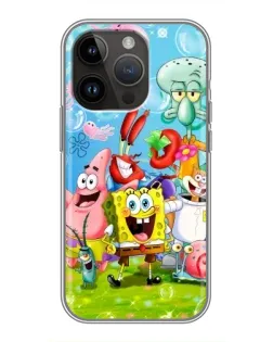 Чехол для iPhone 14 Pro с картинкой «Губка Боб и друзья»