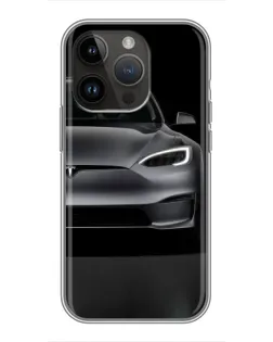 Чехол для iPhone 14 Pro с картинкой «Tesla Model S Look»