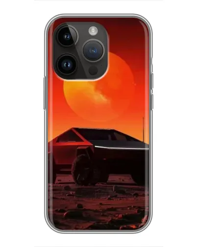 Чехол для iPhone 14 Pro с картинкой «Cybertruck на Марсе»