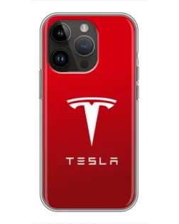 Чехол для iPhone 14 Pro с картинкой «Tesla Red Classic»