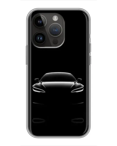 Чехол для iPhone 14 Pro с картинкой «Силуэт Tesla Night»