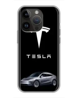 Чехол для iPhone 14 Pro с картинкой «Tesla Model Y»