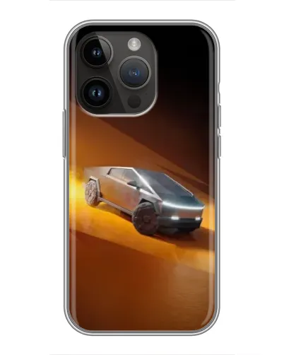 Чехол для iPhone 14 Pro с картинкой «Cybertruck в пустыне»