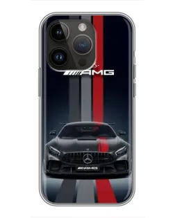 Чехол для iPhone 14 Pro с картинкой «Mercedes — белый карбон»