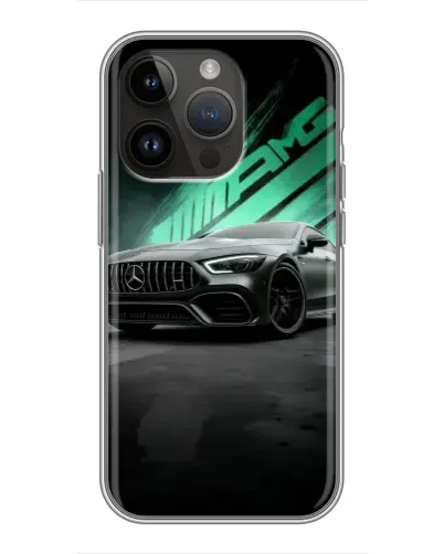 Чехол для iPhone 14 Pro с картинкой «Темный Mercedes AMG»