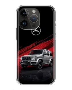 Чехол для iPhone 14 Pro с картинкой «Mercedes G-Class красный» Чехол для iPhone 14 Pro с картинкой «Mercedes G-Class красный»